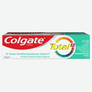 Зубная паста Тотал 12 КОЛГЕЙТ профессиональная чистка, гель, 0.075л
