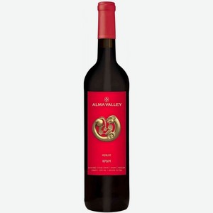 Вино Alma Valley Merlot красное сухое 14 % алк., Россия, 0,75 л