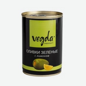 Оливки зеленые <Vegda PRODUCT> с лимоном 300мл ж/б Испания