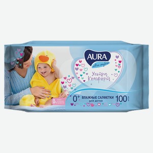 Влажные салфетки AURA Ultra Comfort детские алоэ, 100шт.