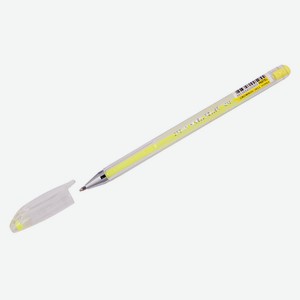 Ручка гелевая Crown Hi-Jell Pastel желтая, 0,8 мм