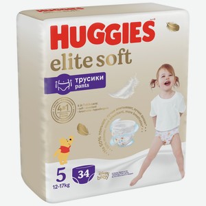 Подгузники-трусики Huggies Elite Soft 5, 12-17кг, 34 шт