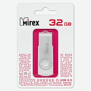 Флешка Swivel USB 2.0 13600-FMUSWT32 32Gb Белая Mirex