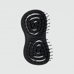 Подвижная мини био-расческа для волос SOLOMEYA Detangling Bio Hair Brush Mini Black 1 шт