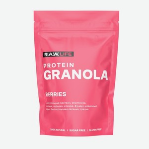 Гранола R.A.W. LIFE протеиновая ягоды без глютена и сахара, 220г