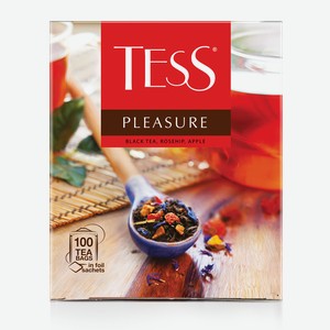 Чай Tess Pleasure Шиповник и яблоко черный байховый, 1.5г х 100шт