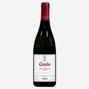 Вино Gusto Vino Cabernet Sauvignon - Saperavi столовое красное полусладкое Россия, 0,75 л