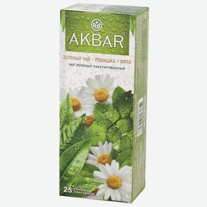 Чай зеленый Akbar Ромашка и мята 25пак