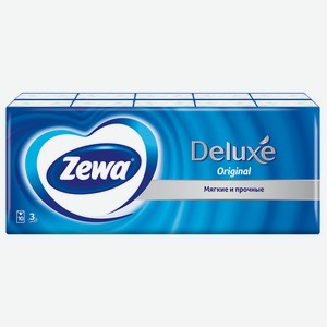 Платки носовые Zewa Deluxe 3сл 10х10шт
