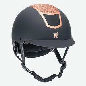 Шлем для верховой езды с регулировкой SHIRES Karben  Valentina , обхват головы 56-58 см, черный/розовое золото (Великобритания)
