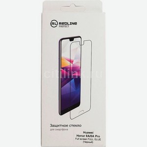 Защитное стекло для экрана Redline для Huawei Honor 8A/8A pro/U6 2019 1 шт, с аппликатором для разглаживания, черный [ут000017075]