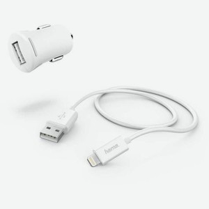 Комплект зарядного устройства HAMA H-183266, USB, 8-pin Lightning (Apple), 2.4A, белый [00183266]
