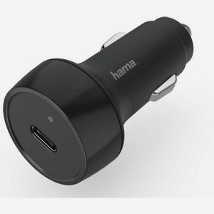 Автомобильное зарядное устройство HAMA H-183285, USB type-C, 3A, черный [00183285]