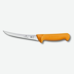 Нож кухонный Victorinox Swibo, обвалочный, для мяса, 160мм, заточка прямая, стальной, оранжевый [5.8405.16]