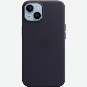 Чехол (клип-кейс) Apple Leather Case with MagSafe, для Apple iPhone 14, темно-фиолетовый [mpp63fe/a]