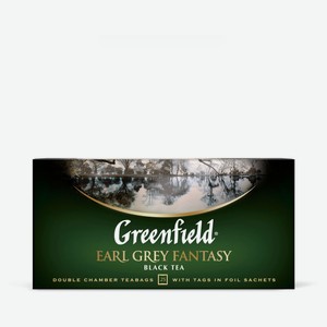 Чай черный Greenfield Earl Grey Fantasy с ароматом бергамота в пакетиках, 25 шт