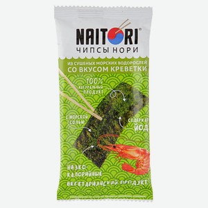 Чипсы Naitori Нори из сушеных морских водорослей со вкусом креветки, 3 г