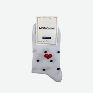 Носки женские Monchini артL177 - Белый, Сердце, горох, 35-37