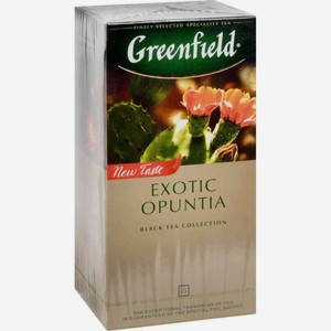 Чай чёрный Greenfield Exotic Opuntia с ароматом опунции, базиликом, 25х1,5 г