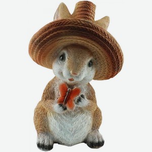 Фигура садовая Кролик в шляпе, 20 см