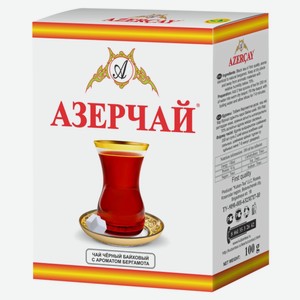 Чай черный AZERCAY С ароматом бергамота листовой к/уп, Россия, 100 г