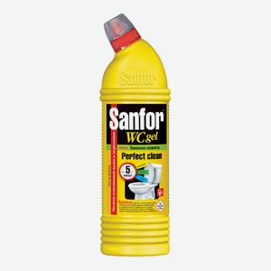Чистящее средство Sanfor WC гель универсальный для туалета Свежесть лимона, флакон, 750 мл