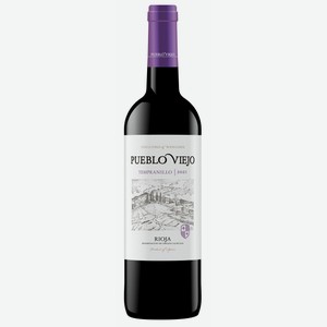 Вино Pueblo Viejo Tempranillo красное сухое, 0.75л Испания