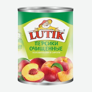 Персики Lutik очищенные в сиропе, 425мл Китай
