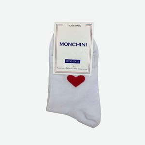Носки женские Monchini артL177 - Белый, Сердце, 38-40