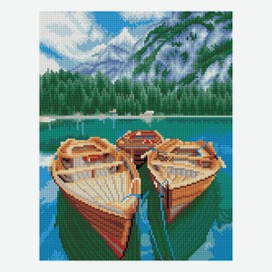 Алмазная мозаика ТРИ СОВЫ  Озеро в Альпах , 30*40см