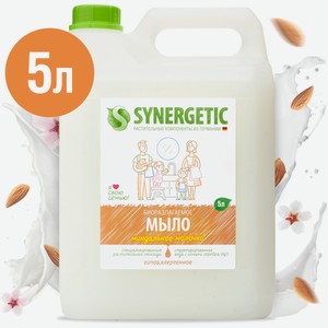 Мыло жидкое Synergetic Миндальное молочко гипоаллергенное, 5л Россия