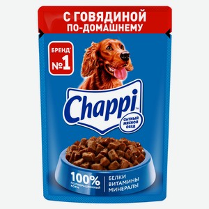 Влажный корм для собак Chappi Сытный мясной обед говядина по-домашнему, 85 г