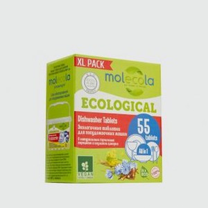 Экологичные таблетки для посудомоечных машин MOLECOLA Eco-friendly Tablets For Dishwashers 55 шт
