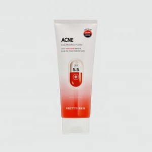 Мягкая пенка для глубокого очищения кожи ph 5.5 PRETTYSKIN Acne Cleansing Foam 150 мл