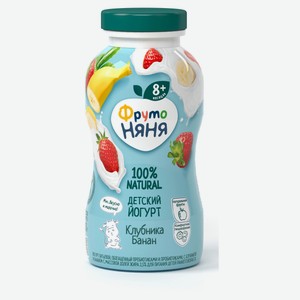 Йогурт питьевой «ФрутоНяня» клубника банан с 8 месяцев 2,5% БЗМЖ, 200 мл