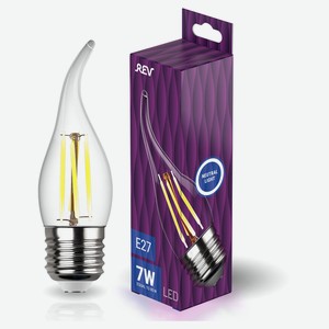 Лампа светодиодная REV DECO Filament свеча на ветру Premium FC37 7Вт E27 4000K