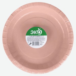 Тарелка бумажная Vitto одноразовая нежно-розовый 18 см, 6 шт