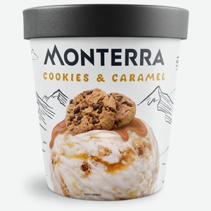 БЗМЖ Мороженое Monterra пломбир печенье/карамель ведерко 298 г