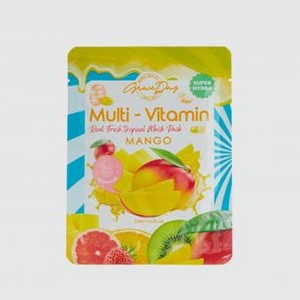 Тканевая маска с экстрактом манго GRACE DAY Multi-vitamin Mango Mask Pack 27 мл