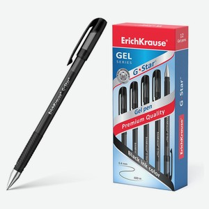 Ручка гелевая ErichKrause G-Star черная тонкая, 1 шт