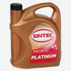 Моторное масло Sintec 5W40 Платинум Синтетическое, 4 л