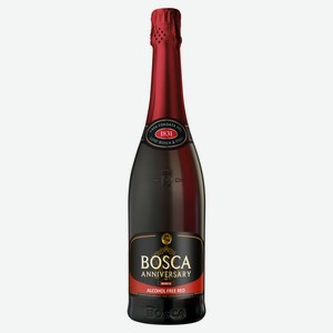 Напиток безалкогольный BOSCA Анниверсари красный полусладкий сильногазированный, 0,75 л