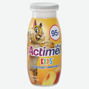 Напиток кисломолочный «Actimel Kids» с персиком 1,5% БЗМЖ, 95 г