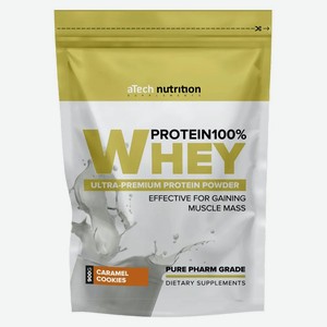 Протеин aTech Whey Protein 100% печенье карамель, 900 г