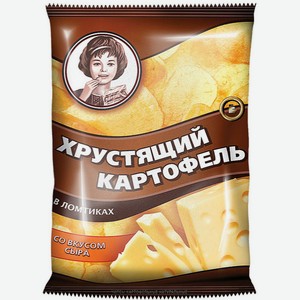 Чипсы Хрустящий картофель в ломтиках со вкусом сыра, 160г