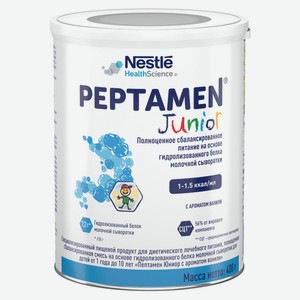 Смесь сухая Peptamen Junior на основе гидролизованных белков для детей 1-10 лет, 400 г