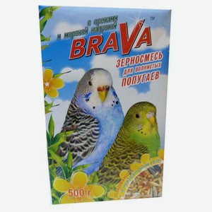Корм для волнистых попугаев Brava с орехами и морской капустой, 500 г