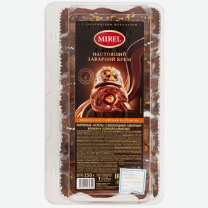 Эклеры Мирель с шоколадным заварным кремом и соленой карамелью 250г