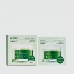 Диски для лица, тревел-формат NEOGEN Bio-peel+ Gauze Peeling Green Tea 8 шт
