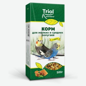 Корм для попугаев Triol с медом для мелких и средних видов, 500 г